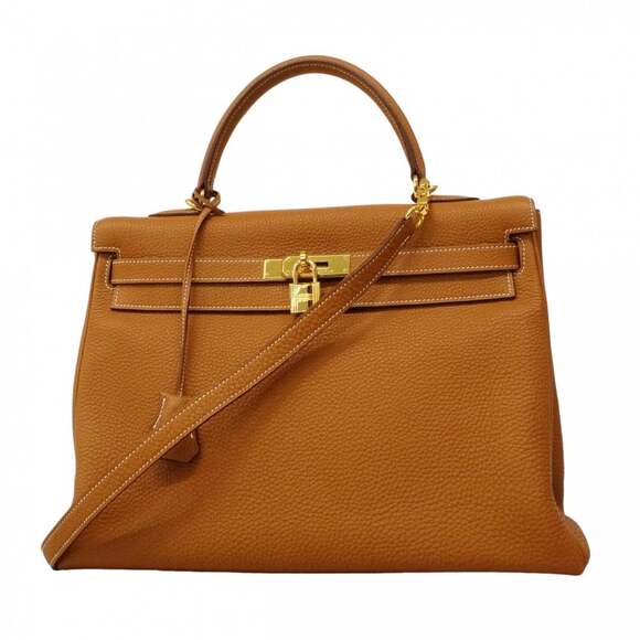 HERMES Handbags - Hermes Kelly 35 Togo Gold Handbag (□L stamp) 2-way bag for women